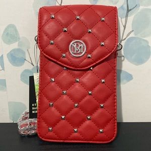 Badgley Mischka Crossbody Phone Case with Diamond Quilting and Studs